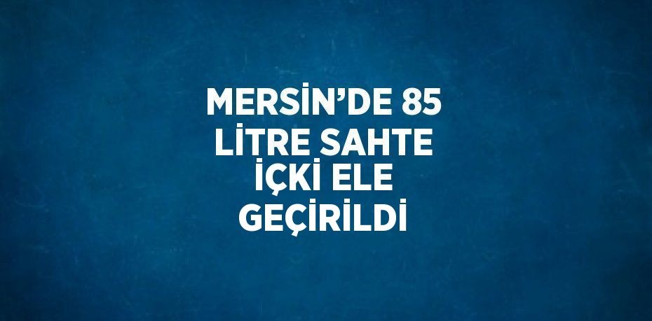 MERSİN’DE 85 LİTRE SAHTE İÇKİ ELE GEÇİRİLDİ