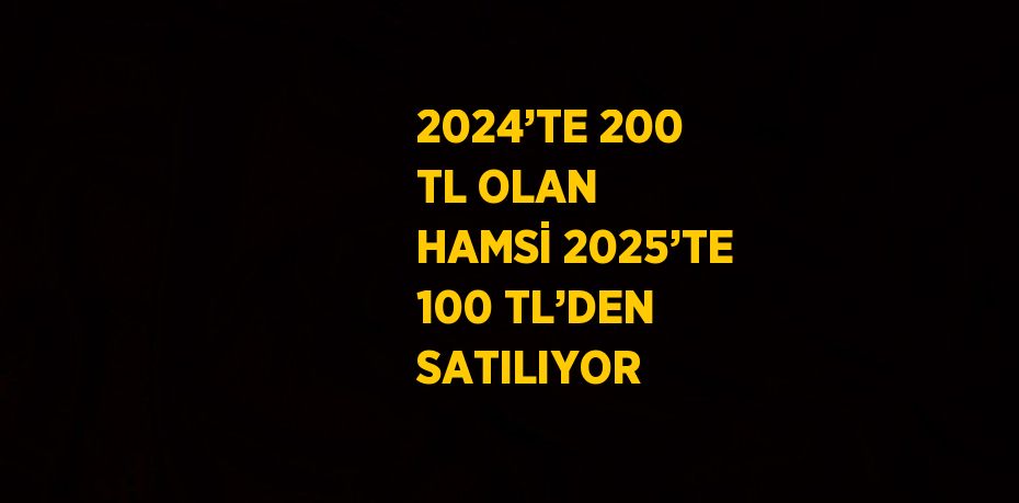 2024’TE 200 TL OLAN HAMSİ 2025’TE 100 TL’DEN SATILIYOR