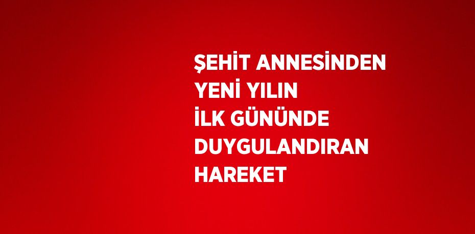 ŞEHİT ANNESİNDEN YENİ YILIN İLK GÜNÜNDE DUYGULANDIRAN HAREKET