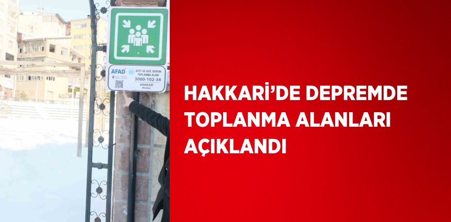 HAKKARİ’DE DEPREMDE TOPLANMA ALANLARI AÇIKLANDI