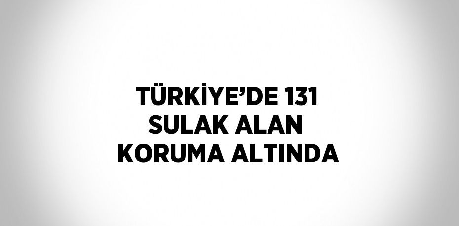 TÜRKİYE’DE 131 SULAK ALAN KORUMA ALTINDA