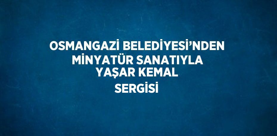 OSMANGAZİ BELEDİYESİ’NDEN MİNYATÜR SANATIYLA YAŞAR KEMAL SERGİSİ