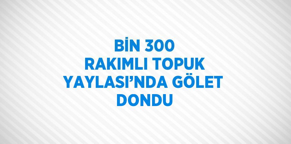 BİN 300 RAKIMLI TOPUK YAYLASI’NDA GÖLET DONDU