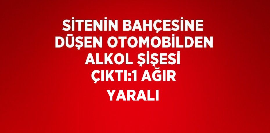 SİTENİN BAHÇESİNE DÜŞEN OTOMOBİLDEN ALKOL ŞİŞESİ ÇIKTI:1 AĞIR YARALI