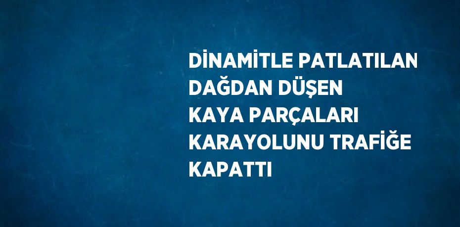 DİNAMİTLE PATLATILAN DAĞDAN DÜŞEN KAYA PARÇALARI KARAYOLUNU TRAFİĞE KAPATTI