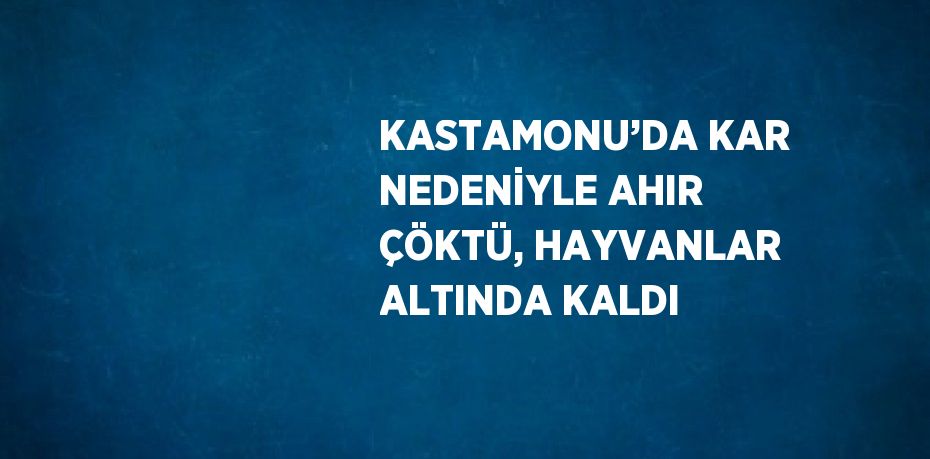 KASTAMONU’DA KAR NEDENİYLE AHIR ÇÖKTÜ, HAYVANLAR ALTINDA KALDI