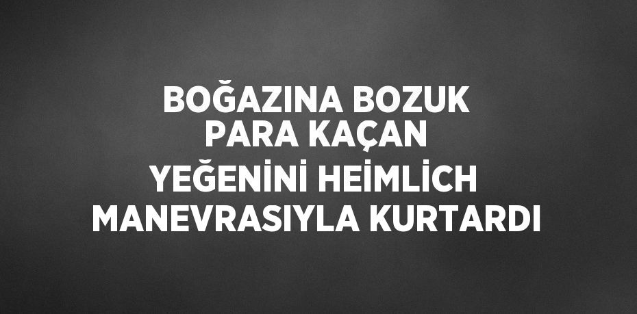 BOĞAZINA BOZUK PARA KAÇAN YEĞENİNİ HEİMLİCH MANEVRASIYLA KURTARDI