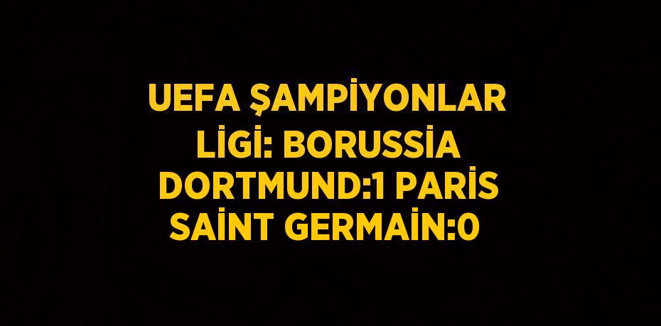 UEFA ŞAMPİYONLAR LİGİ: BORUSSİA DORTMUND:1 PARİS SAİNT GERMAİN:0