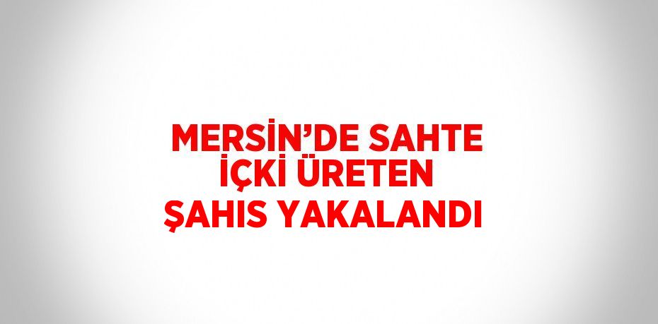 MERSİN’DE SAHTE İÇKİ ÜRETEN ŞAHIS YAKALANDI