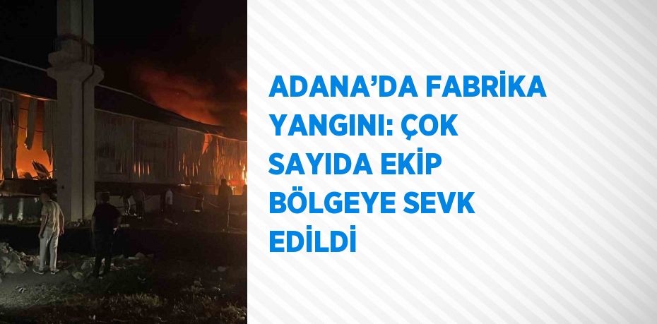 ADANA’DA FABRİKA YANGINI: ÇOK SAYIDA EKİP BÖLGEYE SEVK EDİLDİ