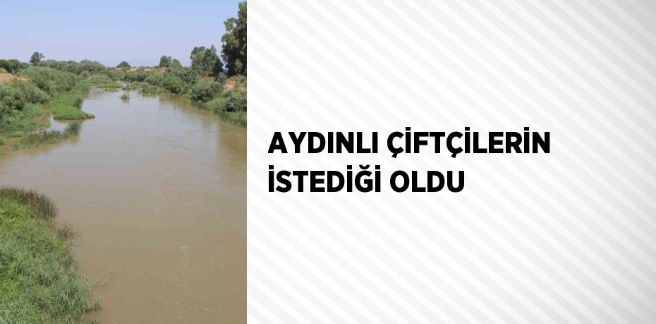 AYDINLI ÇİFTÇİLERİN İSTEDİĞİ OLDU