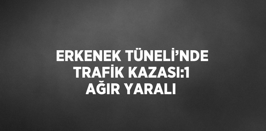ERKENEK TÜNELİ’NDE TRAFİK KAZASI:1 AĞIR YARALI