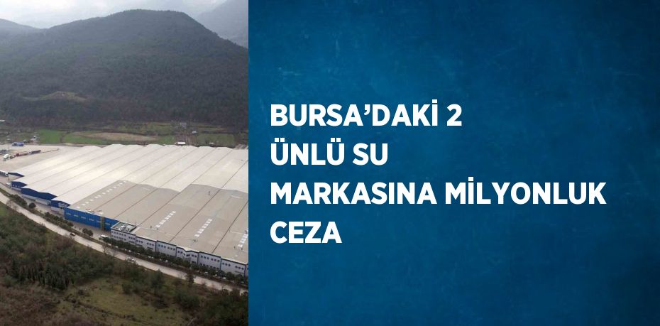 BURSA’DAKİ 2 ÜNLÜ SU MARKASINA MİLYONLUK CEZA