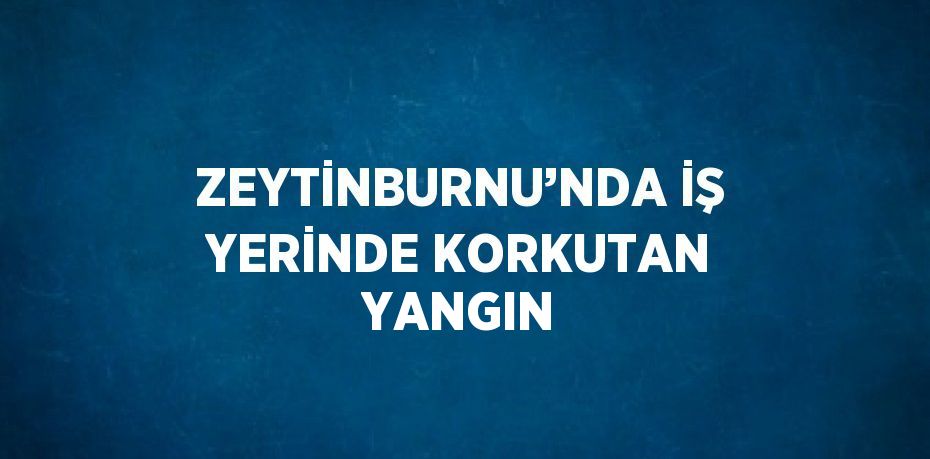 ZEYTİNBURNU’NDA İŞ YERİNDE KORKUTAN YANGIN