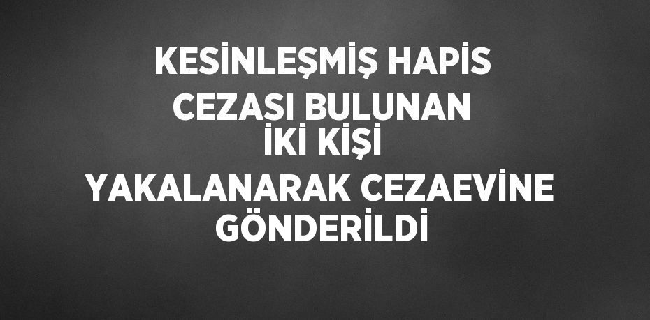 KESİNLEŞMİŞ HAPİS CEZASI BULUNAN İKİ KİŞİ YAKALANARAK CEZAEVİNE GÖNDERİLDİ