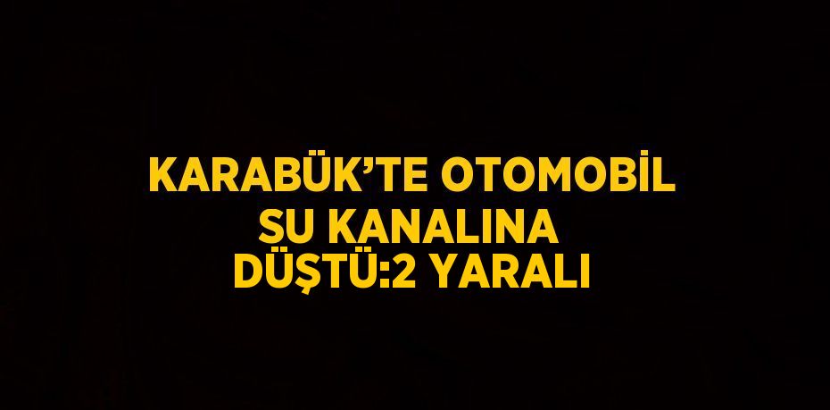 KARABÜK’TE OTOMOBİL SU KANALINA DÜŞTÜ:2 YARALI