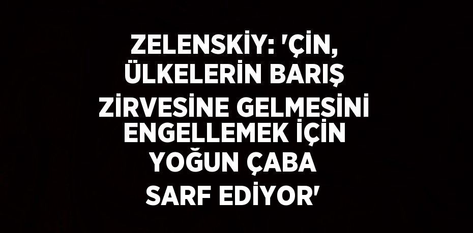 ZELENSKİY: 'ÇİN, ÜLKELERİN BARIŞ ZİRVESİNE GELMESİNİ ENGELLEMEK İÇİN YOĞUN ÇABA SARF EDİYOR'