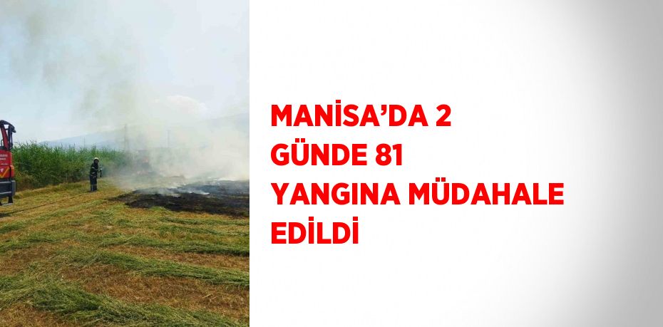 MANİSA’DA 2 GÜNDE 81 YANGINA MÜDAHALE EDİLDİ