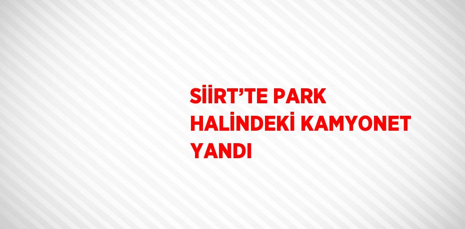 SİİRT’TE PARK HALİNDEKİ KAMYONET YANDI