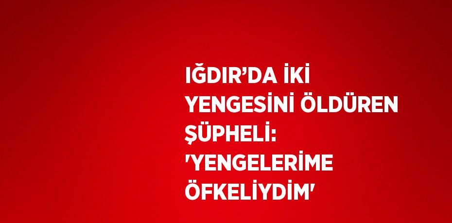 IĞDIR’DA İKİ YENGESİNİ ÖLDÜREN ŞÜPHELİ: 'YENGELERİME ÖFKELİYDİM'