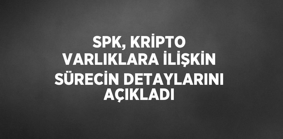 SPK, KRİPTO VARLIKLARA İLİŞKİN SÜRECİN DETAYLARINI AÇIKLADI