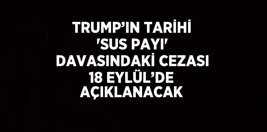 TRUMP’IN TARİHİ 'SUS PAYI' DAVASINDAKİ CEZASI 18 EYLÜL’DE AÇIKLANACAK