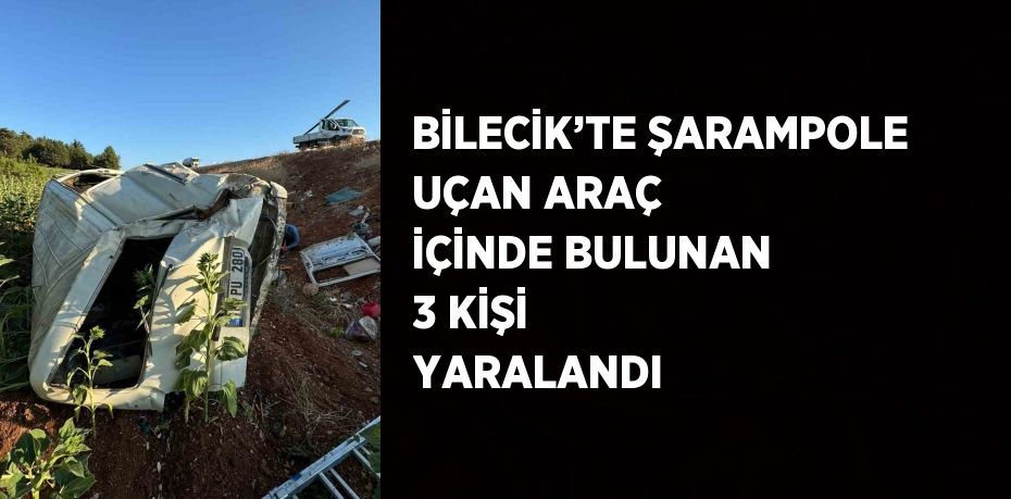 BİLECİK’TE ŞARAMPOLE UÇAN ARAÇ İÇİNDE BULUNAN 3 KİŞİ YARALANDI