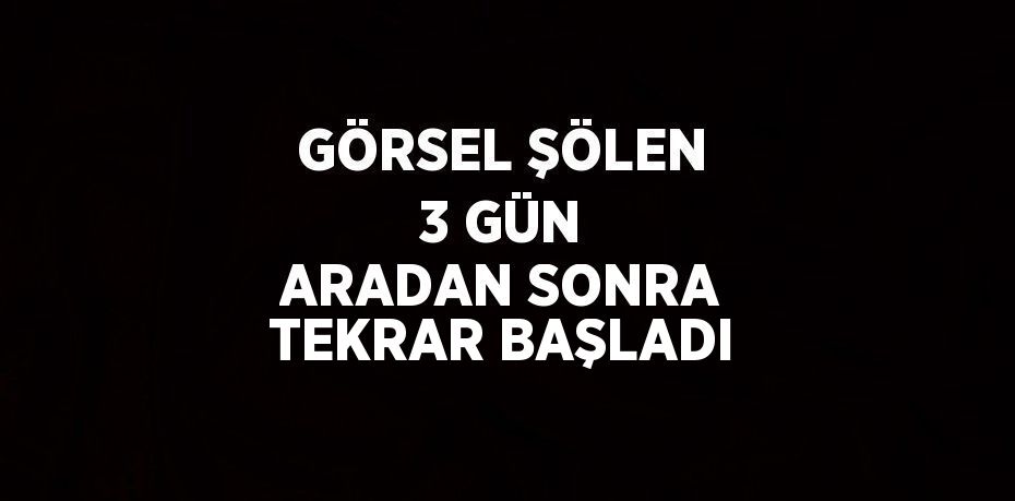 GÖRSEL ŞÖLEN 3 GÜN ARADAN SONRA TEKRAR BAŞLADI