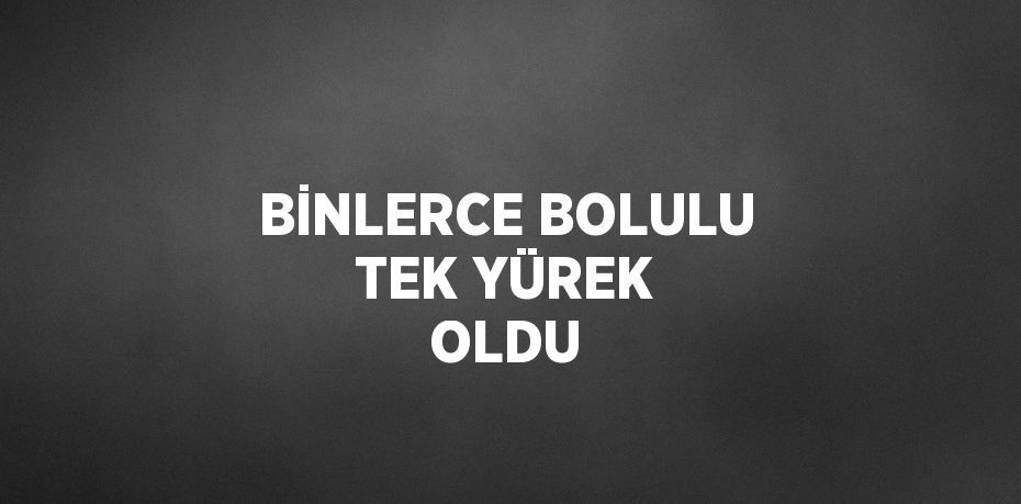 BİNLERCE BOLULU TEK YÜREK OLDU