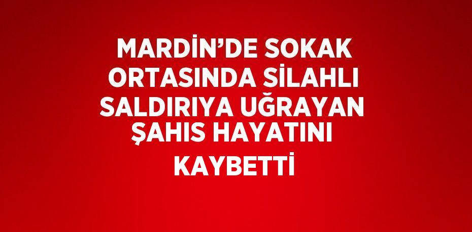 MARDİN’DE SOKAK ORTASINDA SİLAHLI SALDIRIYA UĞRAYAN ŞAHIS HAYATINI KAYBETTİ