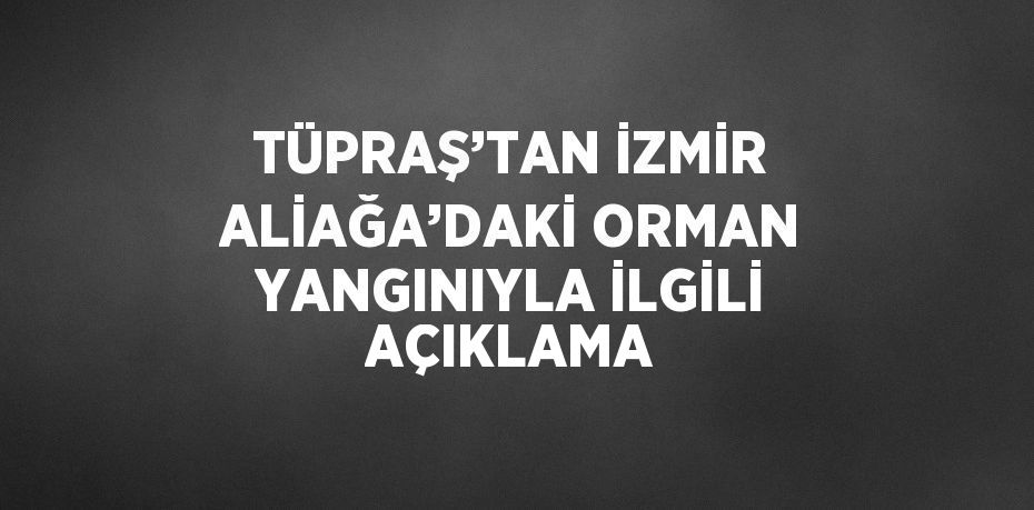 TÜPRAŞ’TAN İZMİR ALİAĞA’DAKİ ORMAN YANGINIYLA İLGİLİ AÇIKLAMA