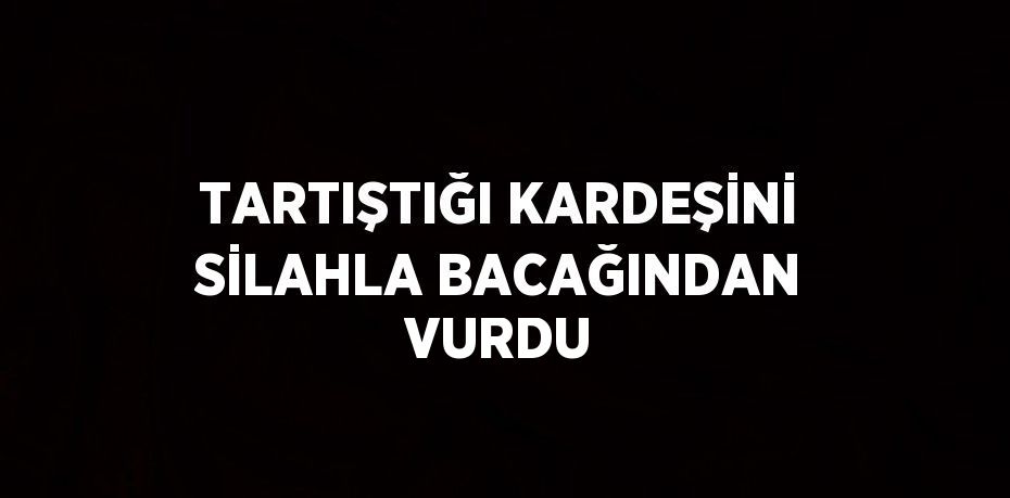 TARTIŞTIĞI KARDEŞİNİ SİLAHLA BACAĞINDAN VURDU