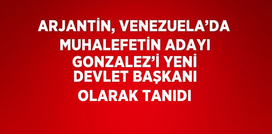 ARJANTİN, VENEZUELA’DA MUHALEFETİN ADAYI GONZALEZ’İ YENİ DEVLET BAŞKANI OLARAK TANIDI