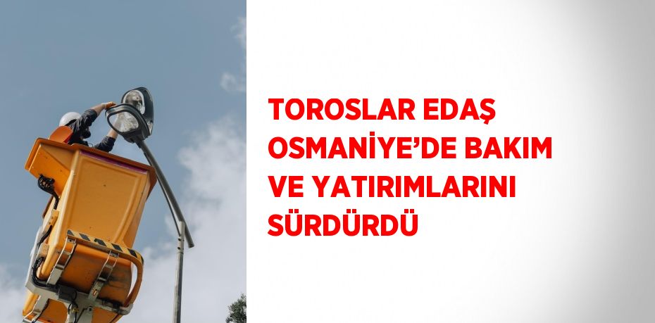 TOROSLAR EDAŞ OSMANİYE’DE BAKIM VE YATIRIMLARINI SÜRDÜRDÜ