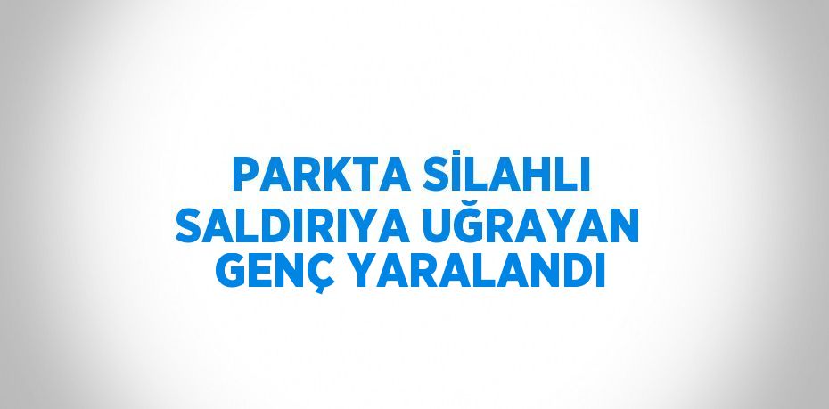 PARKTA SİLAHLI SALDIRIYA UĞRAYAN GENÇ YARALANDI