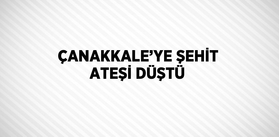 ÇANAKKALE’YE ŞEHİT ATEŞİ DÜŞTÜ