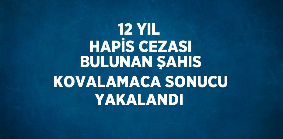 12 YIL HAPİS CEZASI BULUNAN ŞAHIS KOVALAMACA SONUCU YAKALANDI