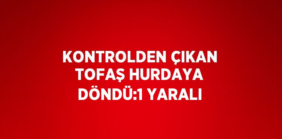 KONTROLDEN ÇIKAN TOFAŞ HURDAYA DÖNDÜ:1 YARALI