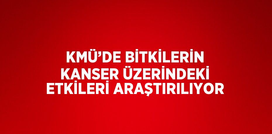 KMÜ’DE BİTKİLERİN KANSER ÜZERİNDEKİ ETKİLERİ ARAŞTIRILIYOR