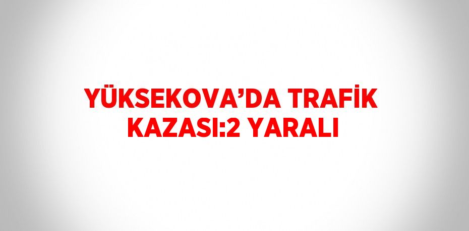 YÜKSEKOVA’DA TRAFİK KAZASI:2 YARALI