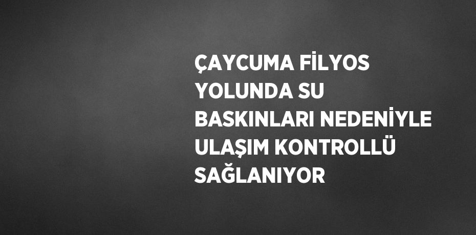 ÇAYCUMA FİLYOS YOLUNDA SU BASKINLARI NEDENİYLE ULAŞIM KONTROLLÜ SAĞLANIYOR