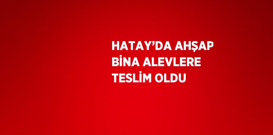 HATAY’DA AHŞAP BİNA ALEVLERE TESLİM OLDU