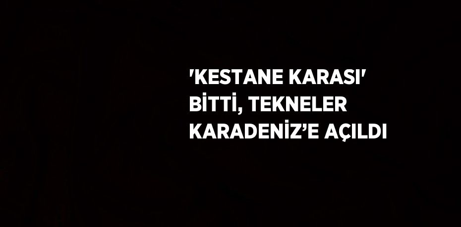 'KESTANE KARASI' BİTTİ, TEKNELER KARADENİZ’E AÇILDI