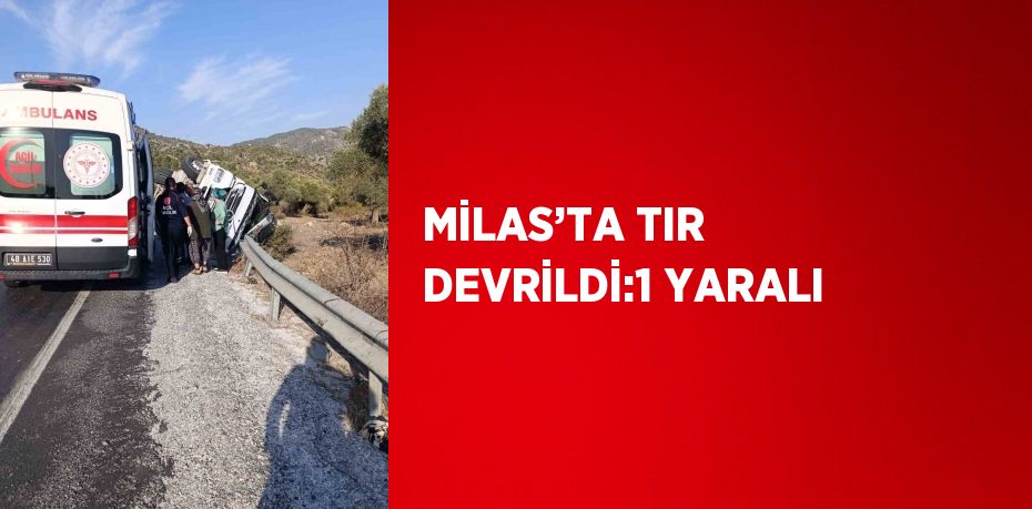 MİLAS’TA TIR DEVRİLDİ:1 YARALI