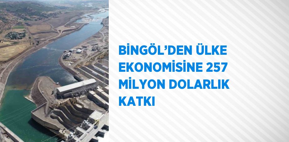 BİNGÖL’DEN ÜLKE EKONOMİSİNE 257 MİLYON DOLARLIK KATKI