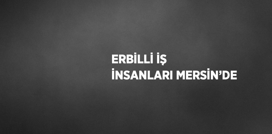 ERBİLLİ İŞ İNSANLARI MERSİN’DE