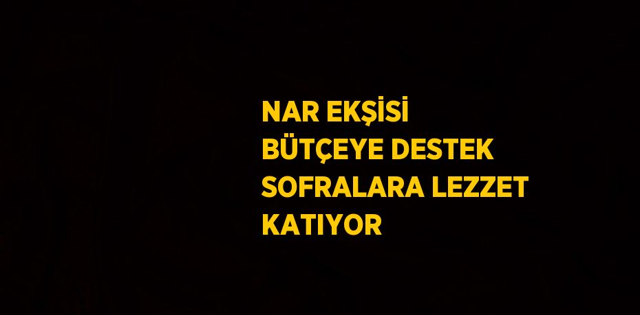 NAR EKŞİSİ BÜTÇEYE DESTEK SOFRALARA LEZZET KATIYOR