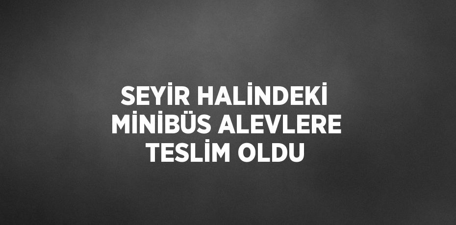 SEYİR HALİNDEKİ MİNİBÜS ALEVLERE TESLİM OLDU