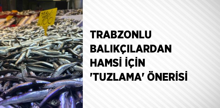 TRABZONLU BALIKÇILARDAN HAMSİ İÇİN 'TUZLAMA' ÖNERİSİ