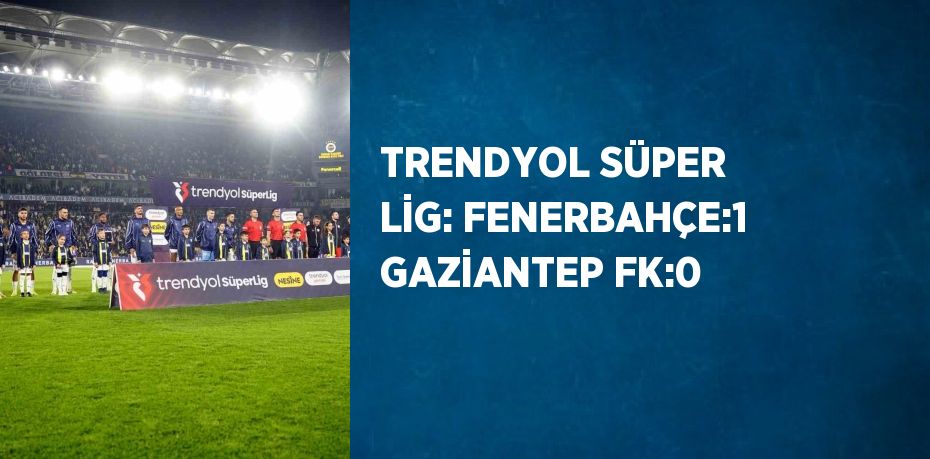 TRENDYOL SÜPER LİG: FENERBAHÇE:1 GAZİANTEP FK:0